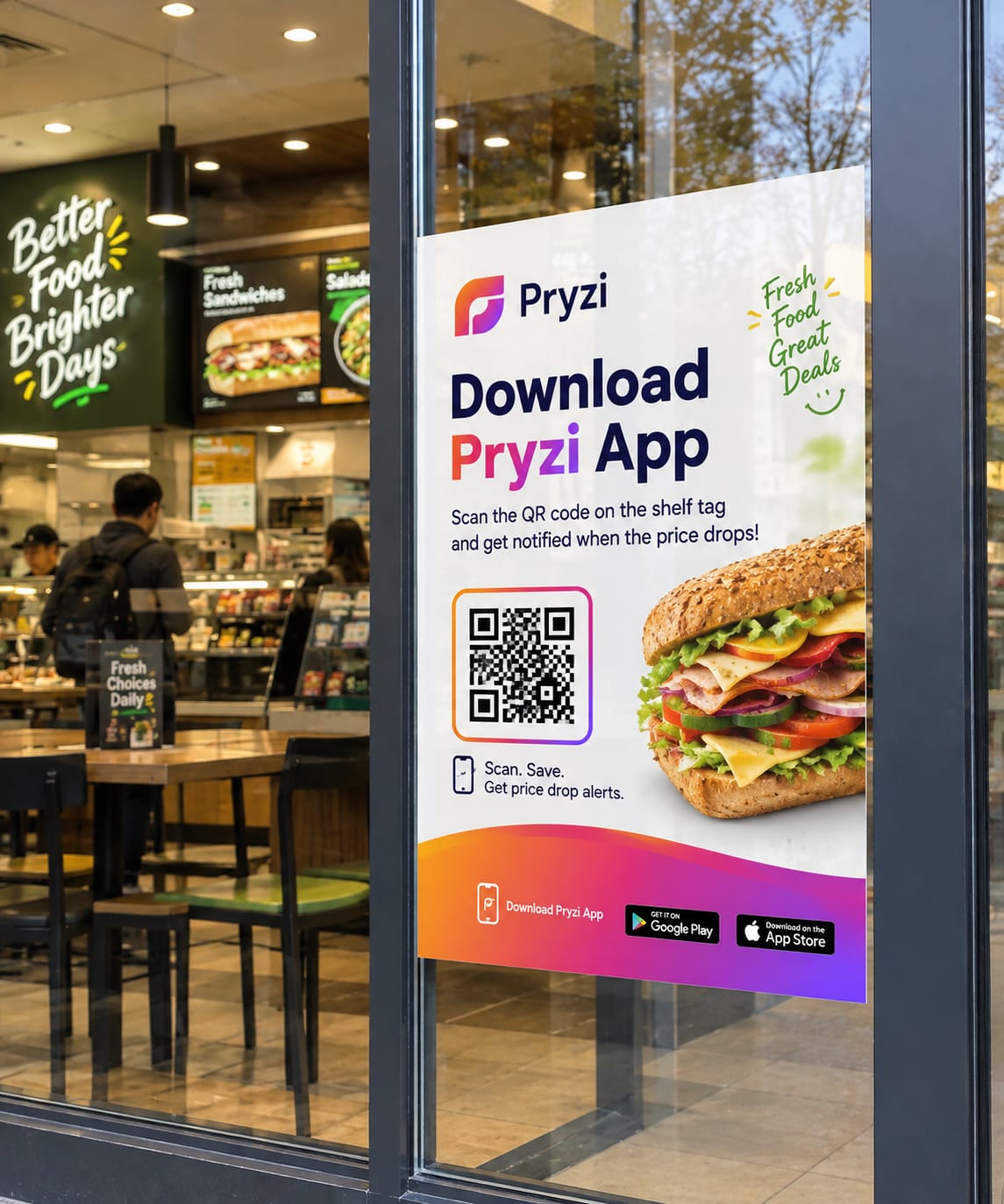 Scan on store door